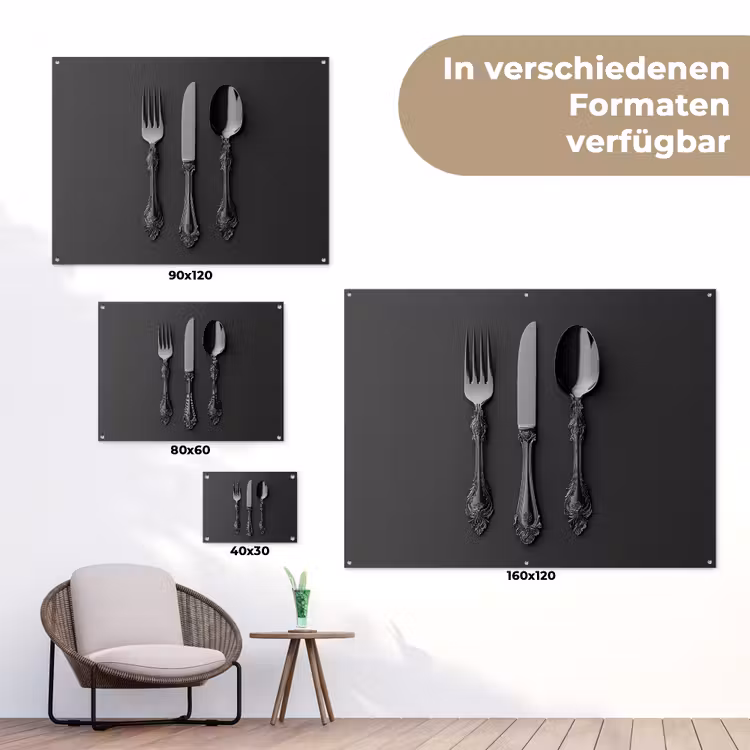 Bestek - Zwart tuinposter los doek klein -Xsfeer9_DE