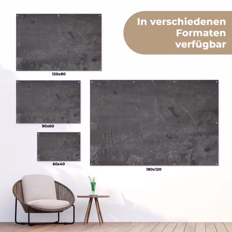 Beton - Grijs - Lijn - Vormen tuinposter los doek klein -Xsfeer9_DE