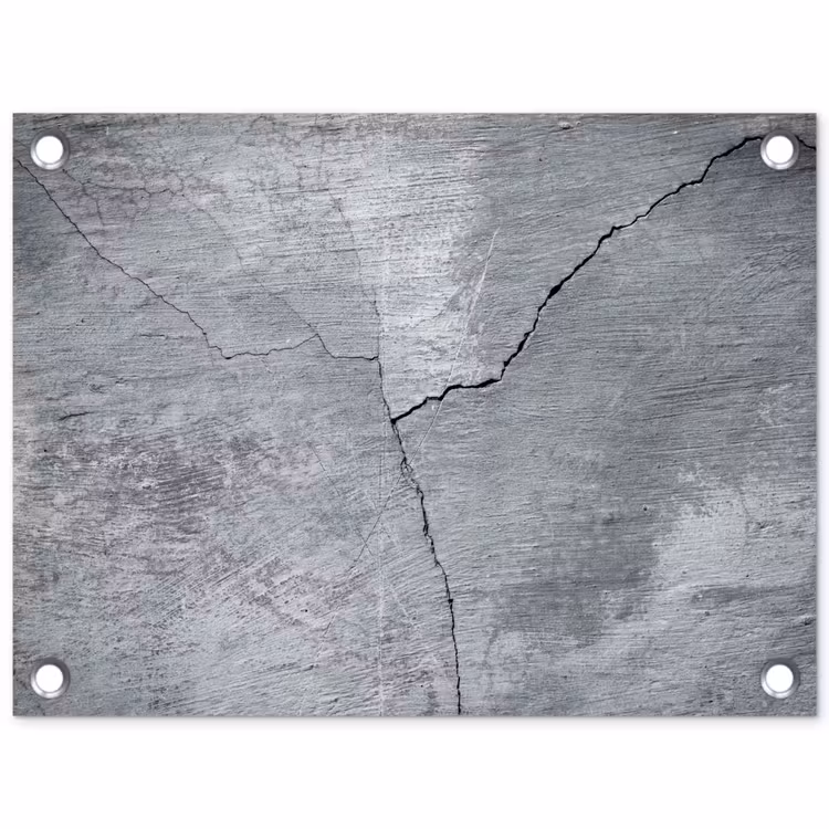 Beton - Grijs - Scheur tuinposter los doek klein -3d