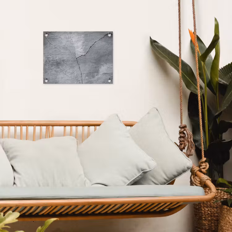 Beton - Grijs - Scheur tuinposter los doek klein -sfeer7