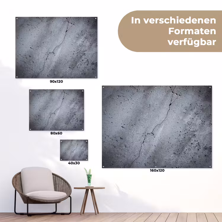 Beton - Grijs - Scheur tuinposter los doek klein -Xsfeer9_DE