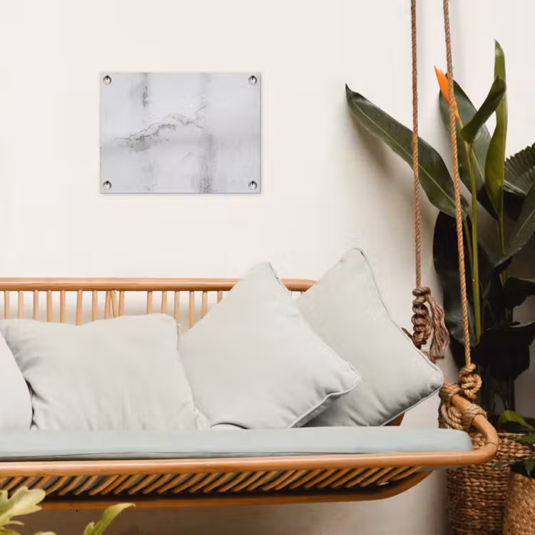 Beton - Grijs - Wit tuinposter los doek klein -sfeer7