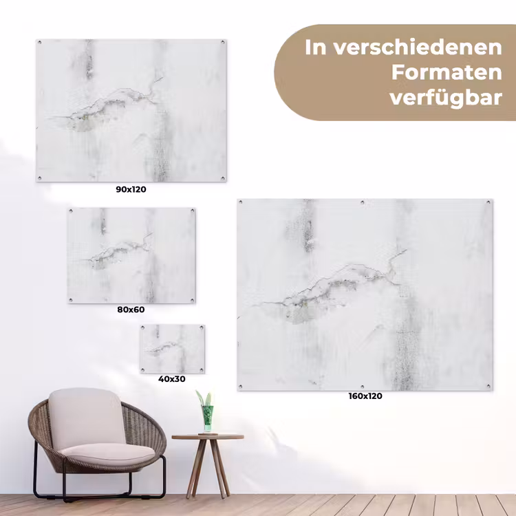 Beton - Grijs - Wit tuinposter los doek klein -Xsfeer9_DE