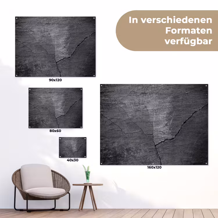 Beton - Zwart - Scheur tuinposter los doek klein -Xsfeer9_DE