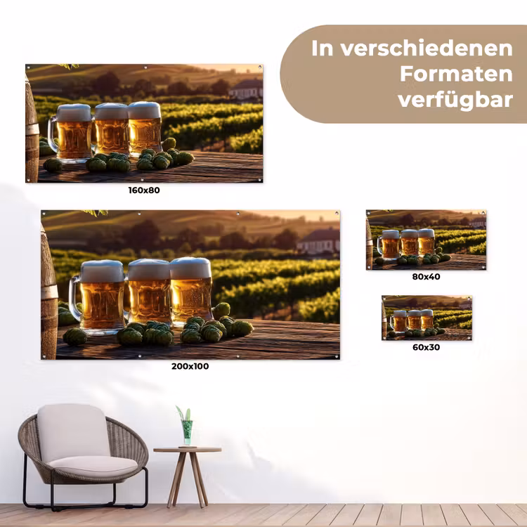 Bier - Hop - Landschap tuinposter los doek klein -Xsfeer9_DE
