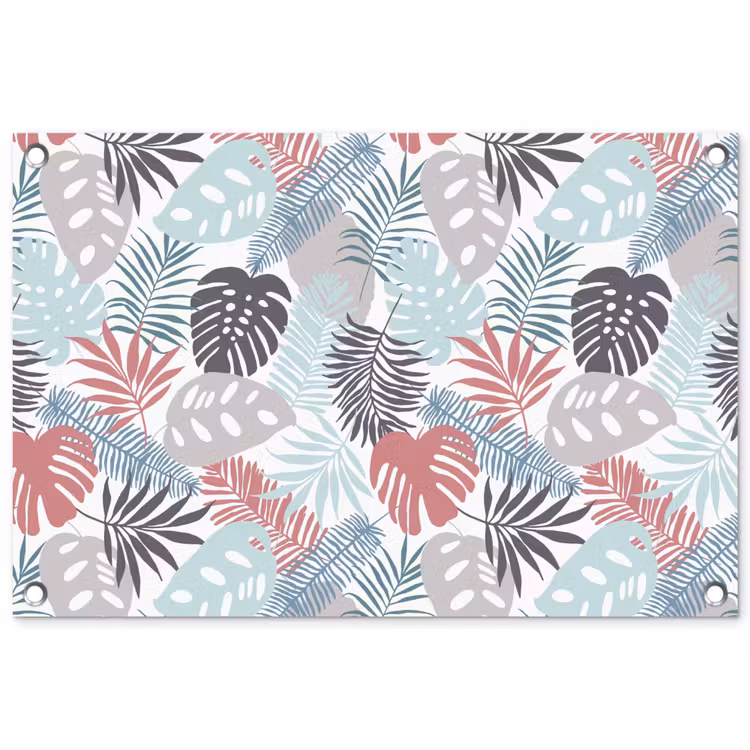 Bladeren - Jungle - Pastel - Tropisch tuinposter los doek klein -3d