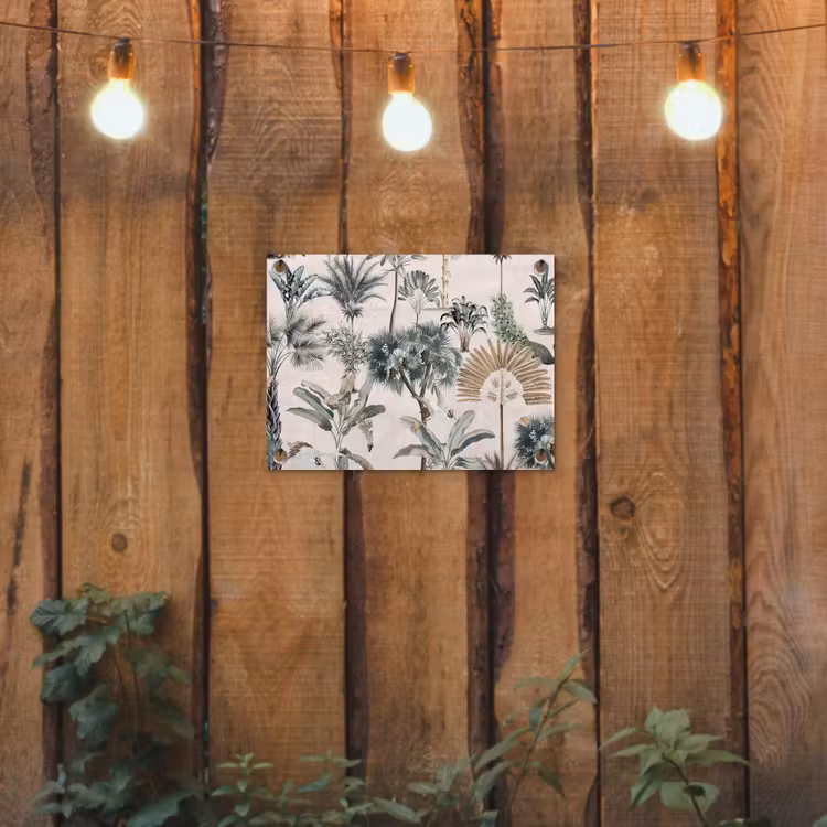 Bladeren - Monstera - Jungle - Tropical tuinposter los doek klein -sfeer1