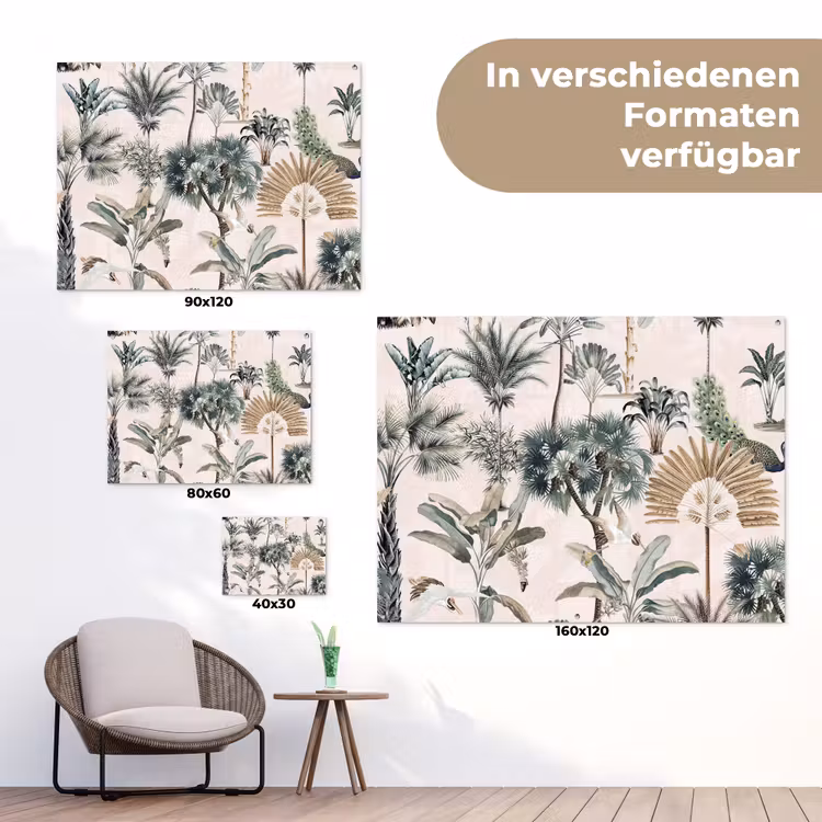 Bladeren - Monstera - Jungle - Tropical tuinposter los doek klein -Xsfeer9_DE