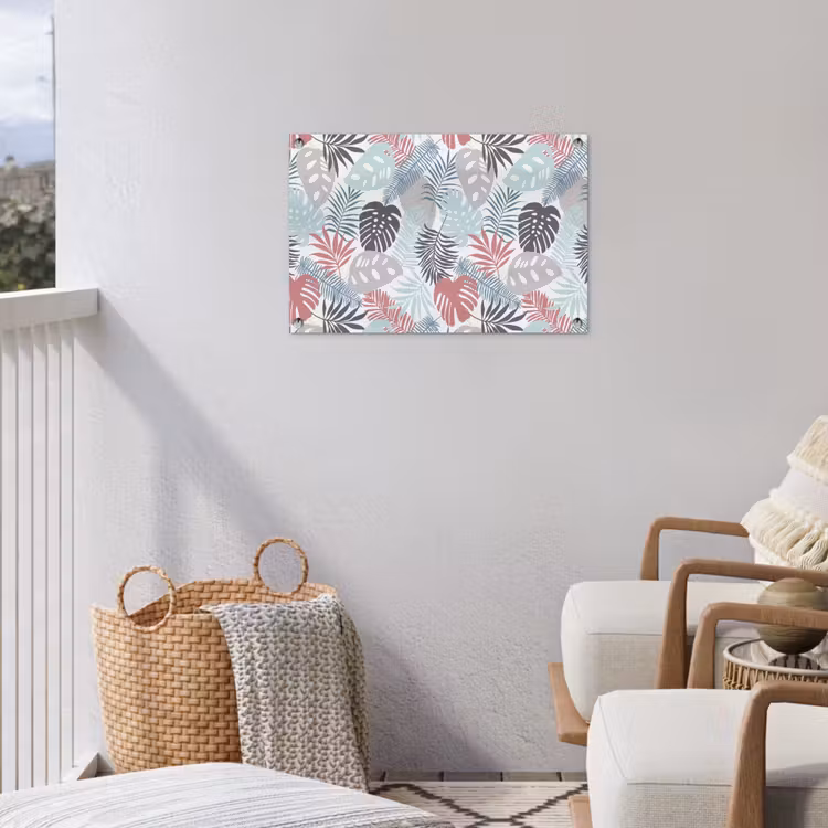 Bladeren - Tropical - Pastel - Jungle tuinposter los doek klein -sfeer8