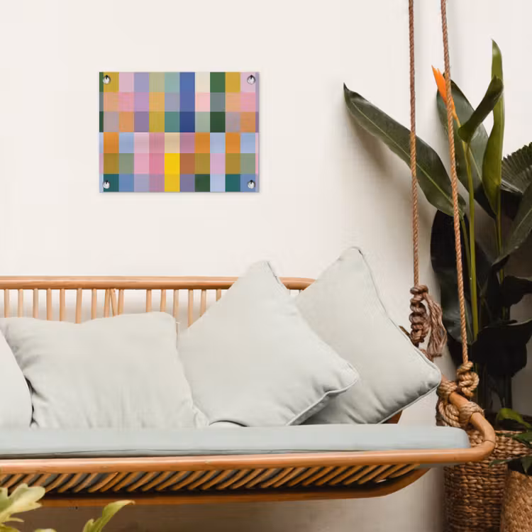 Blokken - Vierkant - Patroon - Gekleurd tuinposter los doek klein -sfeer7
