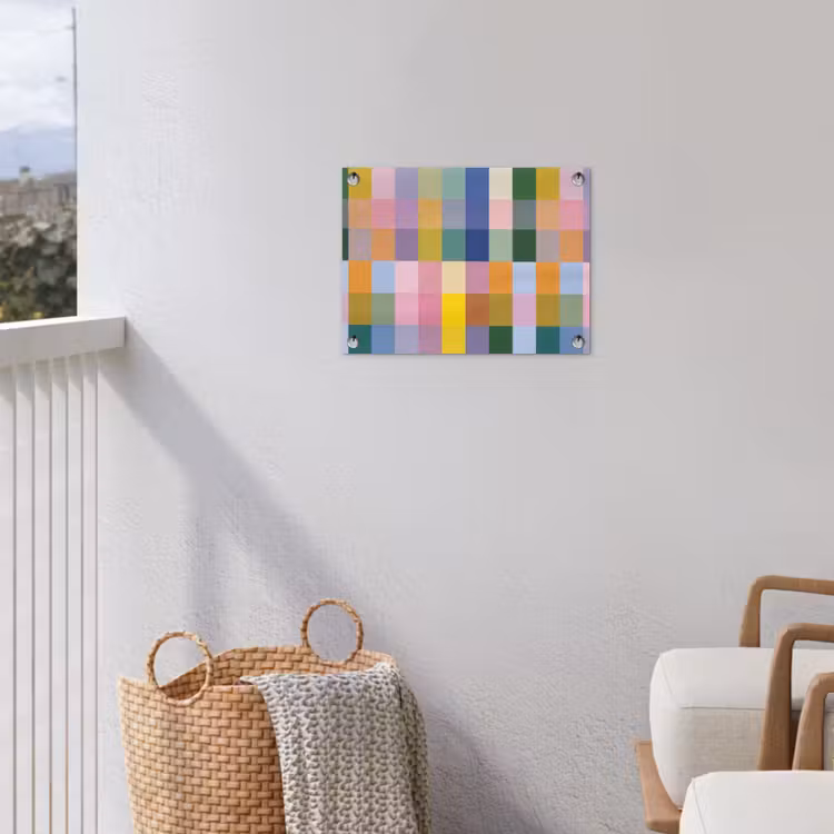 Blokken - Vierkant - Patroon - Gekleurd tuinposter los doek klein -sfeer8