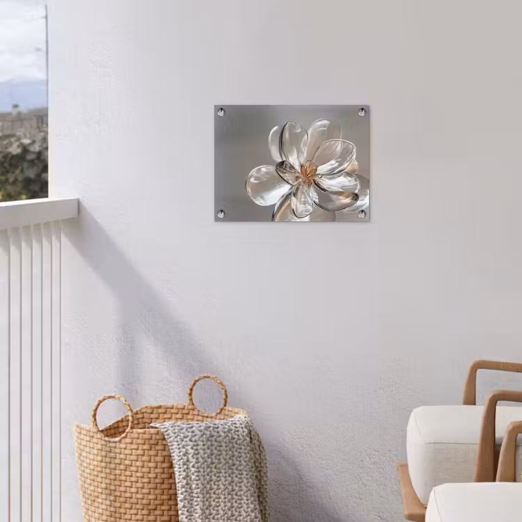 Bloem - Glazen - Doorzichtig tuinposter los doek klein -sfeer8