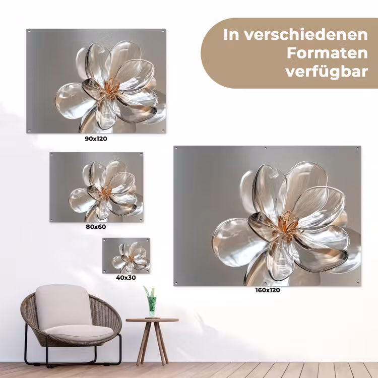 Bloem - Glazen - Doorzichtig tuinposter los doek klein -Xsfeer9_DE