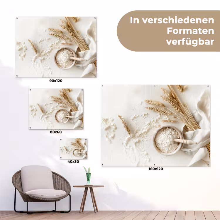 Bloem - Hout - Tarwe tuinposter los doek klein -Xsfeer9_DE