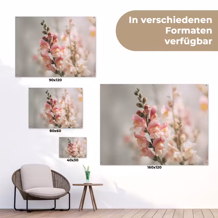 Bloem - Leeuwenbek - Roze - Stengel tuinposter los doek klein -Xsfeer9_DE