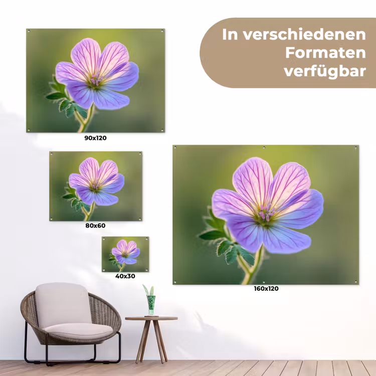 Bloem - Close up - Paars tuinposter los doek klein -Xsfeer9_DE
