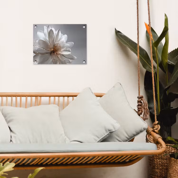 Bloem - Wit - Neutraal tuinposter los doek klein -sfeer7