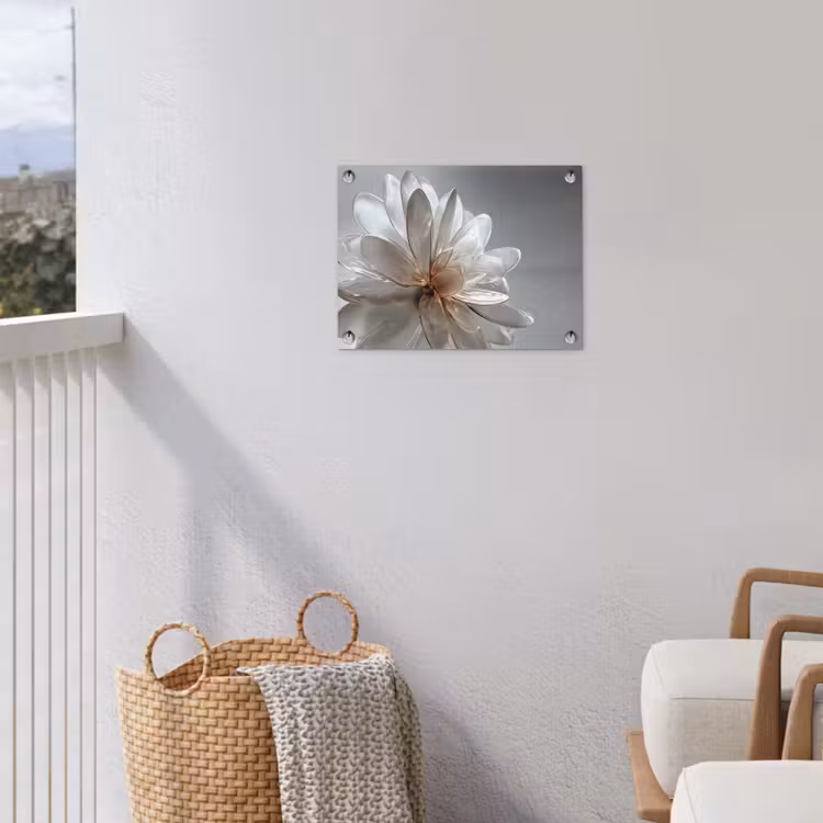 Bloem - Wit - Neutraal tuinposter los doek klein -sfeer8
