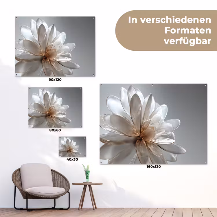 Bloem - Wit - Neutraal tuinposter los doek klein -Xsfeer9_DE