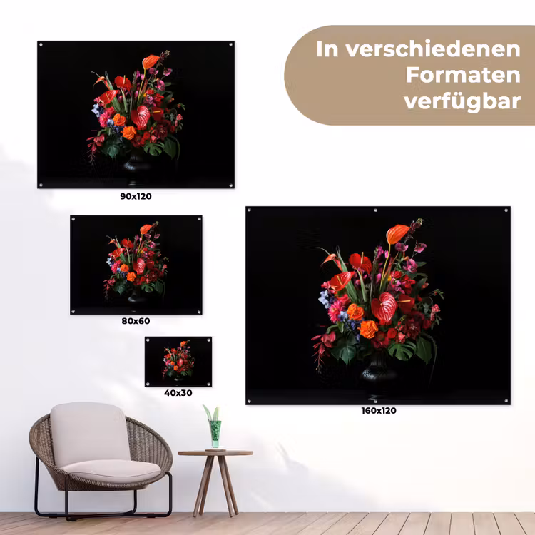 Bloemen - Boeket - Sierlijk tuinposter los doek klein -Xsfeer9_DE