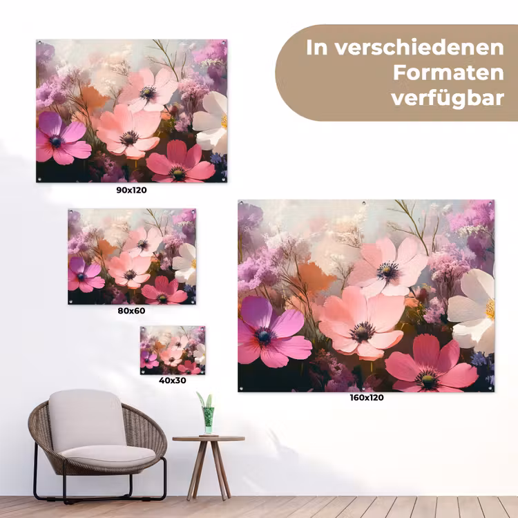 Bloemen - Kleurrijk - Bloei tuinposter los doek klein -Xsfeer9_DE