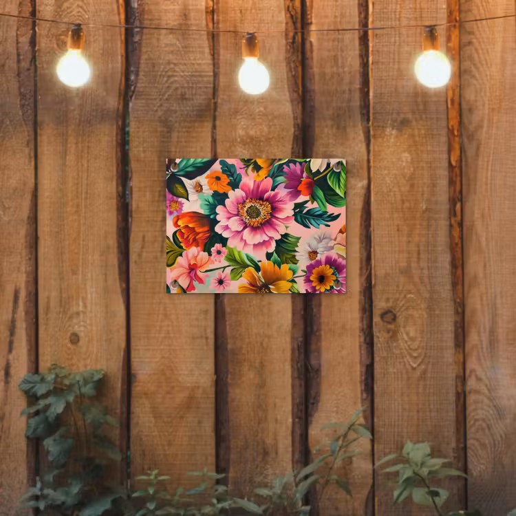 Bloemen - Kleurrijk - Roze tuinposter los doek klein -sfeer1