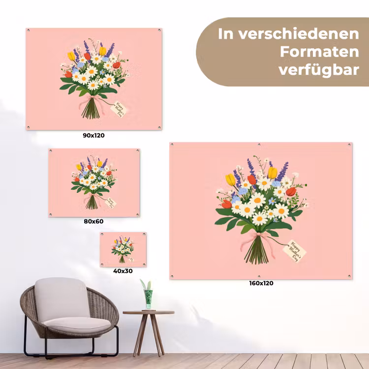 Bloemen - Lint - Kaartje tuinposter los doek klein -Xsfeer9_DE