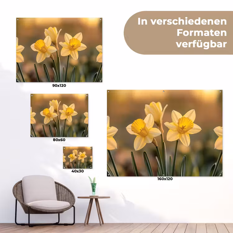 Bloemen - Geel - Wazig tuinposter los doek klein -Xsfeer9_DE
