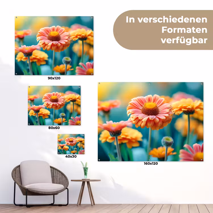 Bloemen in zomerse pracht tuinposter los doek klein -Xsfeer9_DE