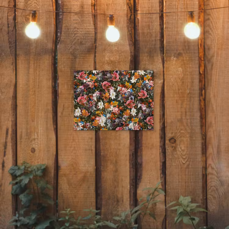 Bloemen - Vlinder - Design - Kunst - Abstract - Schilderij - Oude meesters tuinposter los doek klein -sfeer1