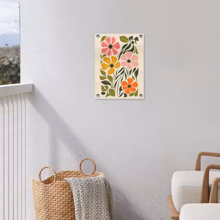 Bloemen - Speels - Kleurrijk tuinposter los doek klein -sfeer8