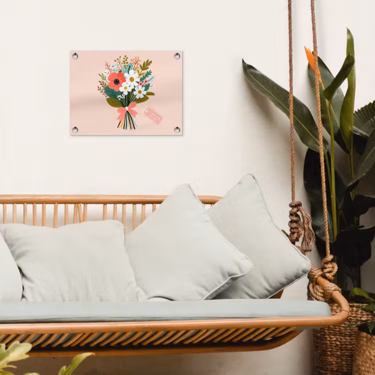 Boeket - Strikje - Kaartje - Quote tuinposter los doek klein -sfeer7