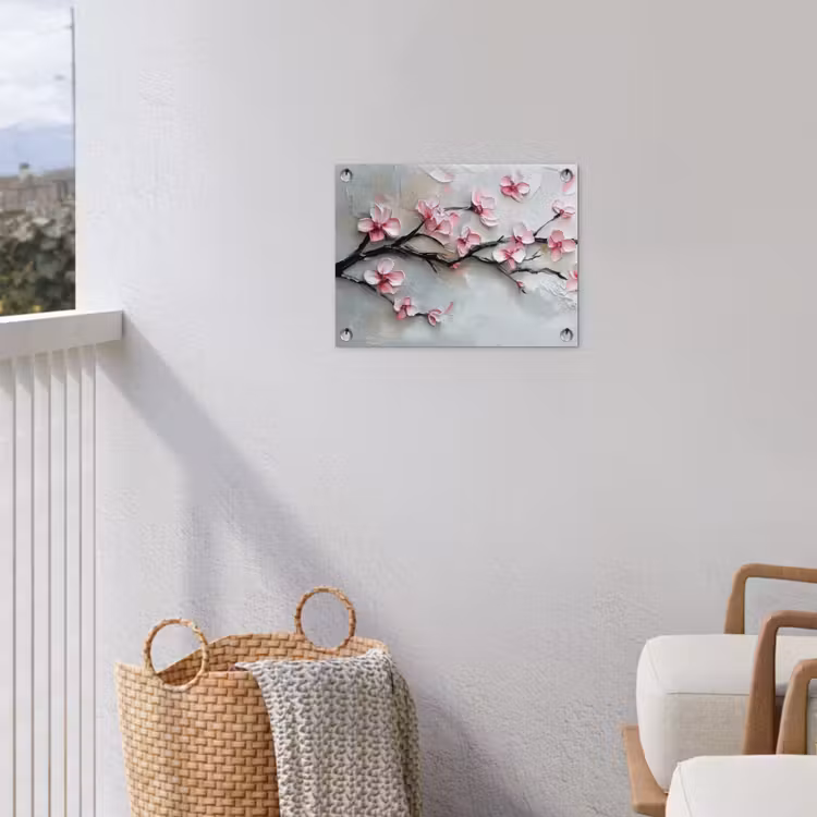 Bloesem - Kunstzinnig - Roze - Sakura tuinposter los doek klein -sfeer8