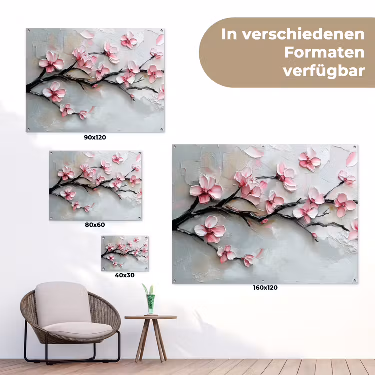 Bloesem - Kunstzinnig - Roze - Sakura tuinposter los doek klein -Xsfeer9_DE