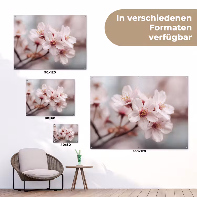 Bloesems - Meeldraden - Geel - Wazig tuinposter los doek klein -Xsfeer9_DE
