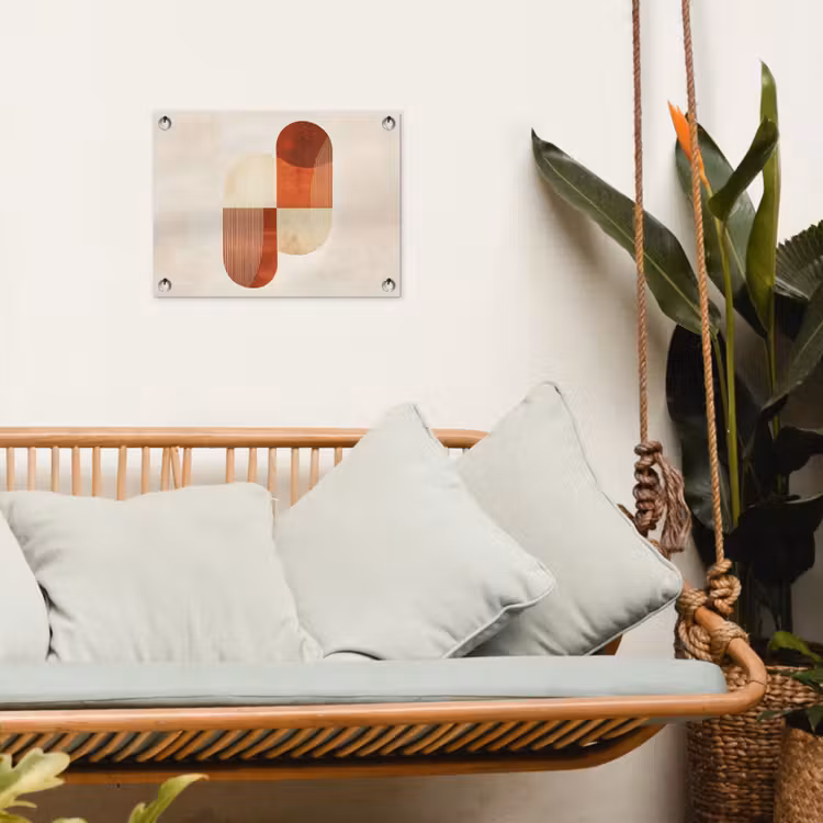 Bogen - Beige - Vormen tuinposter los doek klein -sfeer7