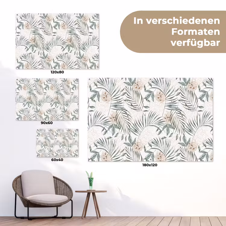 Bohemian - Bladeren - Bloemen - Tropisch tuinposter los doek klein -Xsfeer9_DE