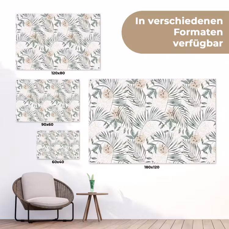 Bohemian - Bloemen - Bladeren - Jungle - Tropical tuinposter los doek klein -Xsfeer9_DE