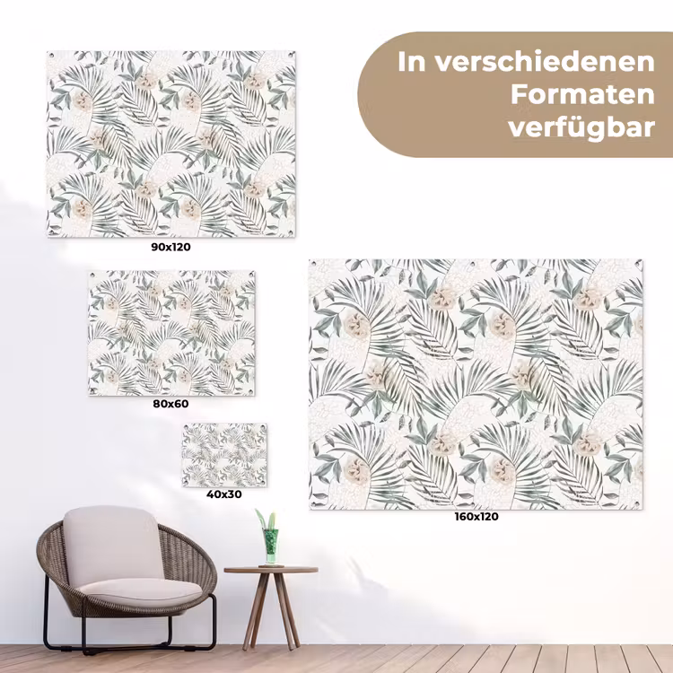 Boho - Jungle - Bloemen - Bladeren tuinposter los doek klein -Xsfeer9_DE