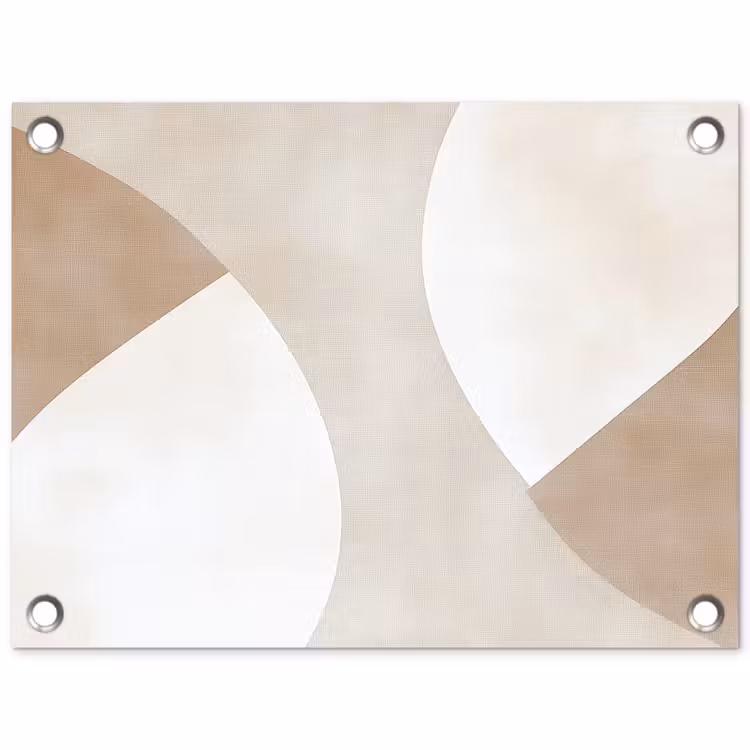 Bruin - Japandi - Abstract tuinposter los doek klein -3d