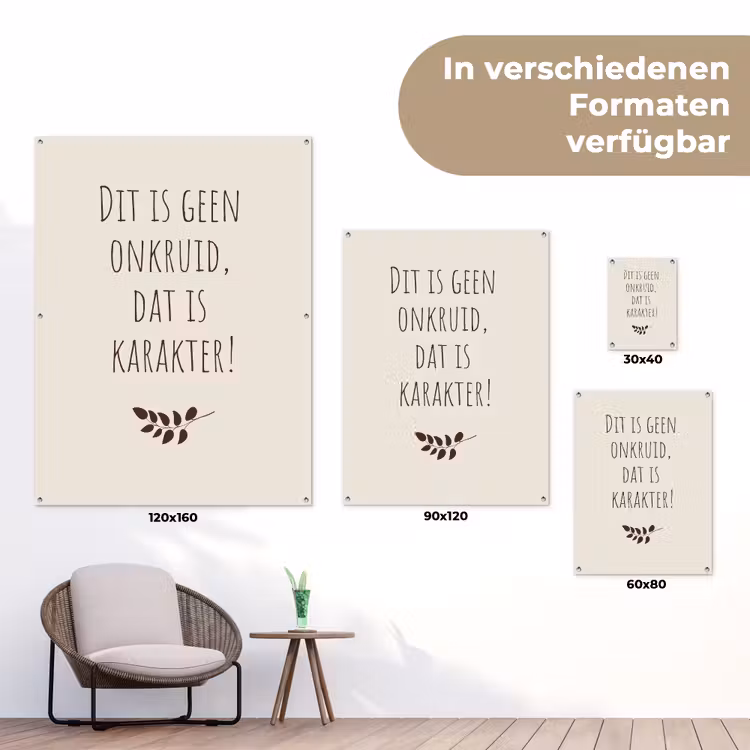 Bruin - Minimalistisch - Quote - Zomer tuinposter los doek klein -Xsfeer9_DE