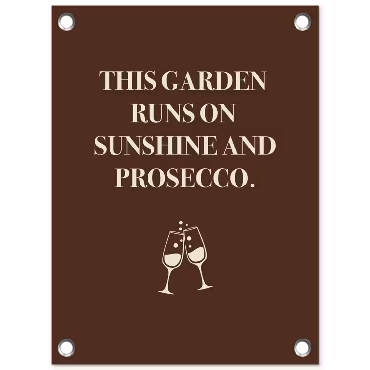 Bruin - Zomer - Quote - Drinken tuinposter los doek klein -3d