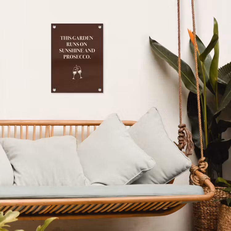 Bruin - Zomer - Quote - Drinken tuinposter los doek klein -sfeer7