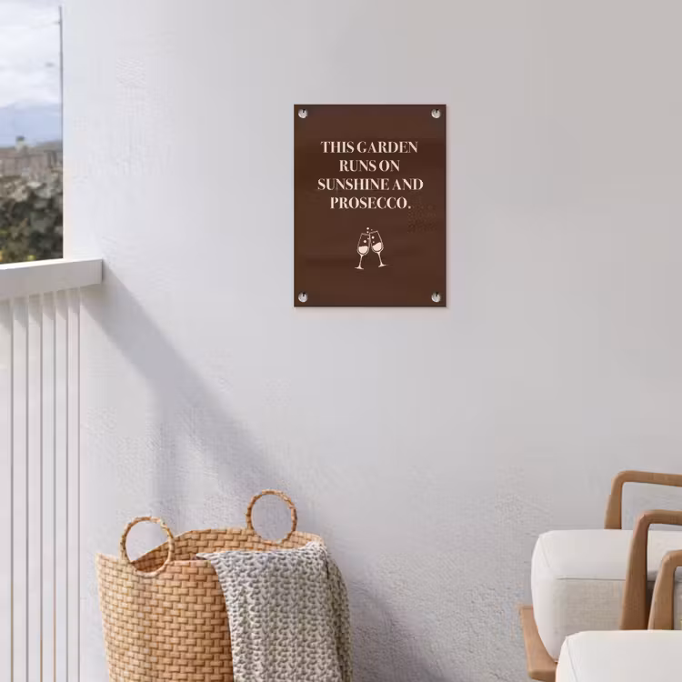 Bruin - Zomer - Quote - Drinken tuinposter los doek klein -sfeer8