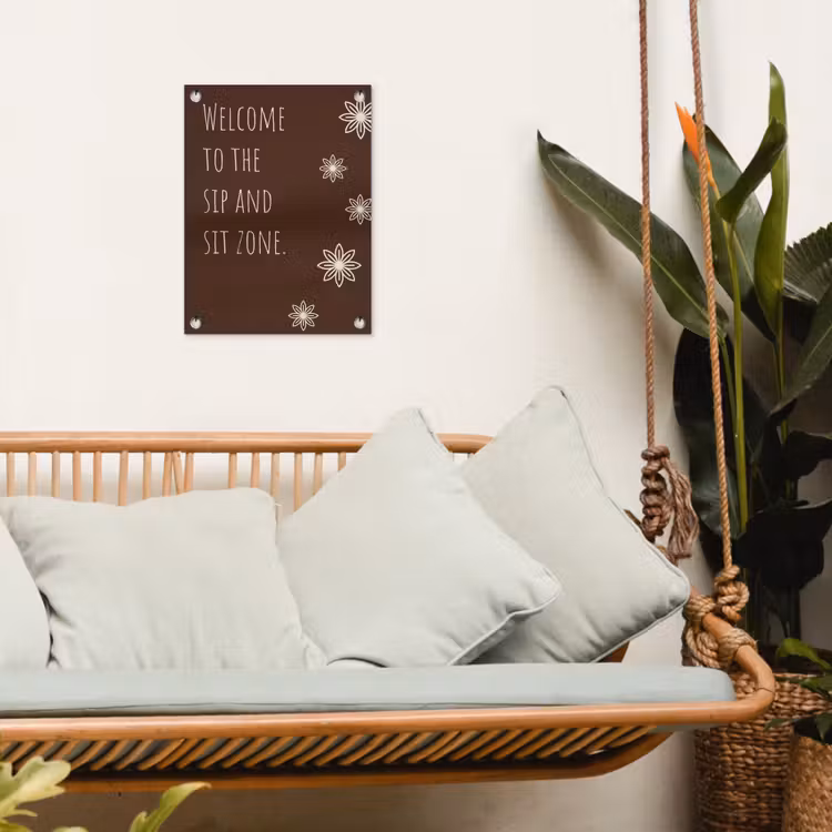 Bruin - Quote - Bloemen - Zomer tuinposter los doek klein -sfeer7