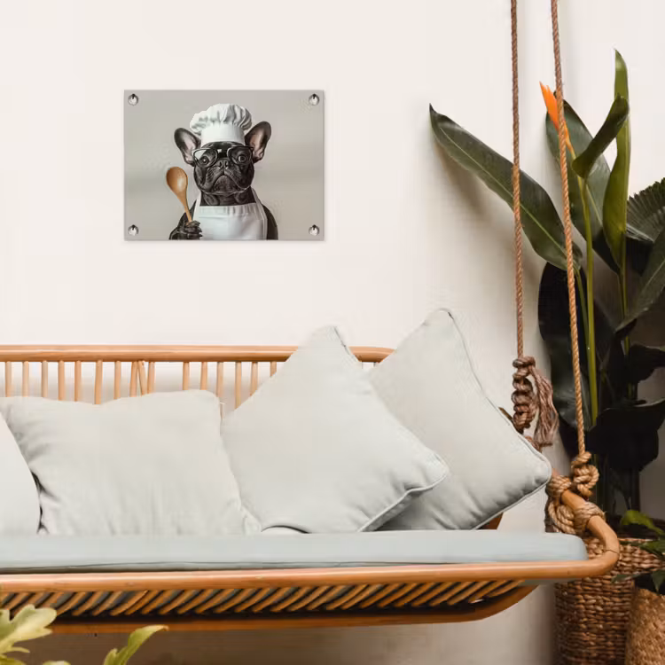 Bril - Hond - Kok tuinposter los doek klein -sfeer7