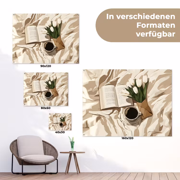 Boek - Illustratie - Tulpen - Koffie tuinposter los doek klein -Xsfeer9_DE