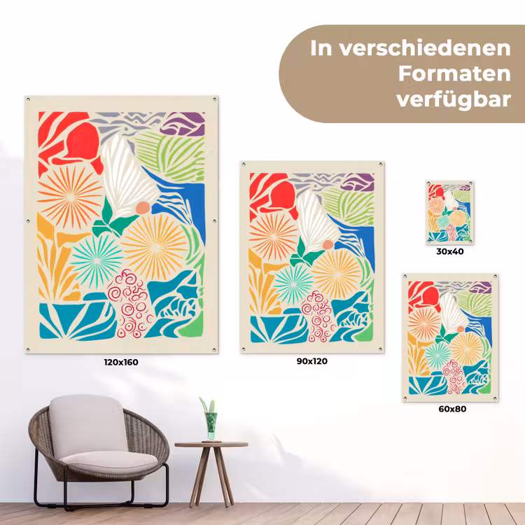 Kleurrijk - Abstract - Bloemen - Patronen tuinposter los doek klein -Xsfeer9_DE
