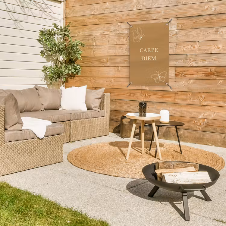 Carpe Diem met Vlinder tuinposter los doek klein -sfeer4