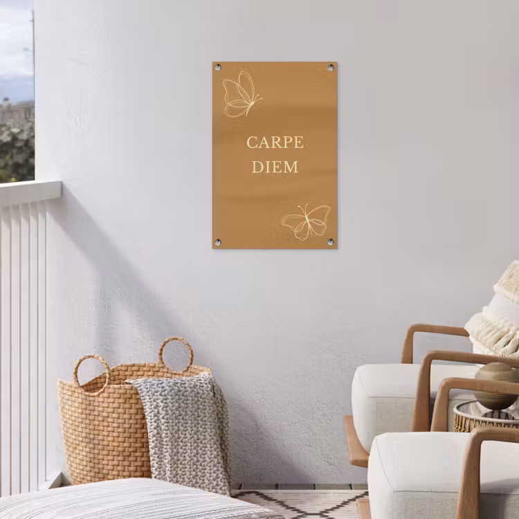 Carpe Diem met Vlinder tuinposter los doek klein -sfeer8